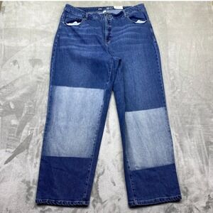 Style & Co Womens 18W High Rise Mom Jeans Shadow Wash Ankle Straight Fit 36" NWT